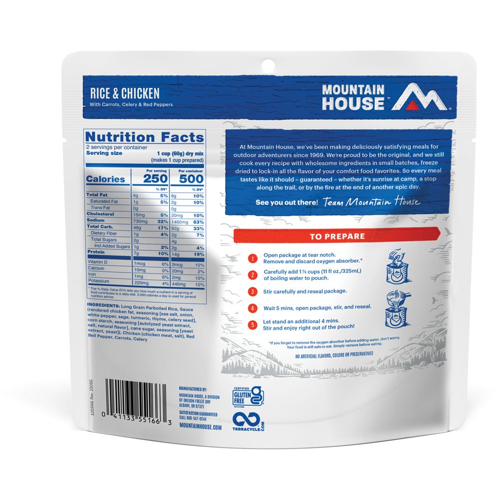 MOUNTAIN HOUSE RICE & CHICKEN CLEAN LABEL