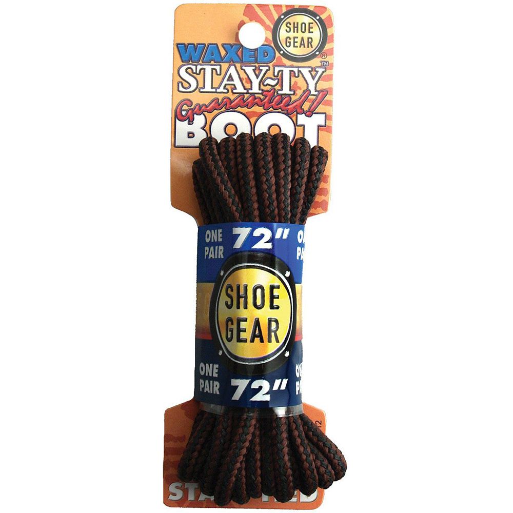 WAXED BOOT LACES 72" BRN/BRN