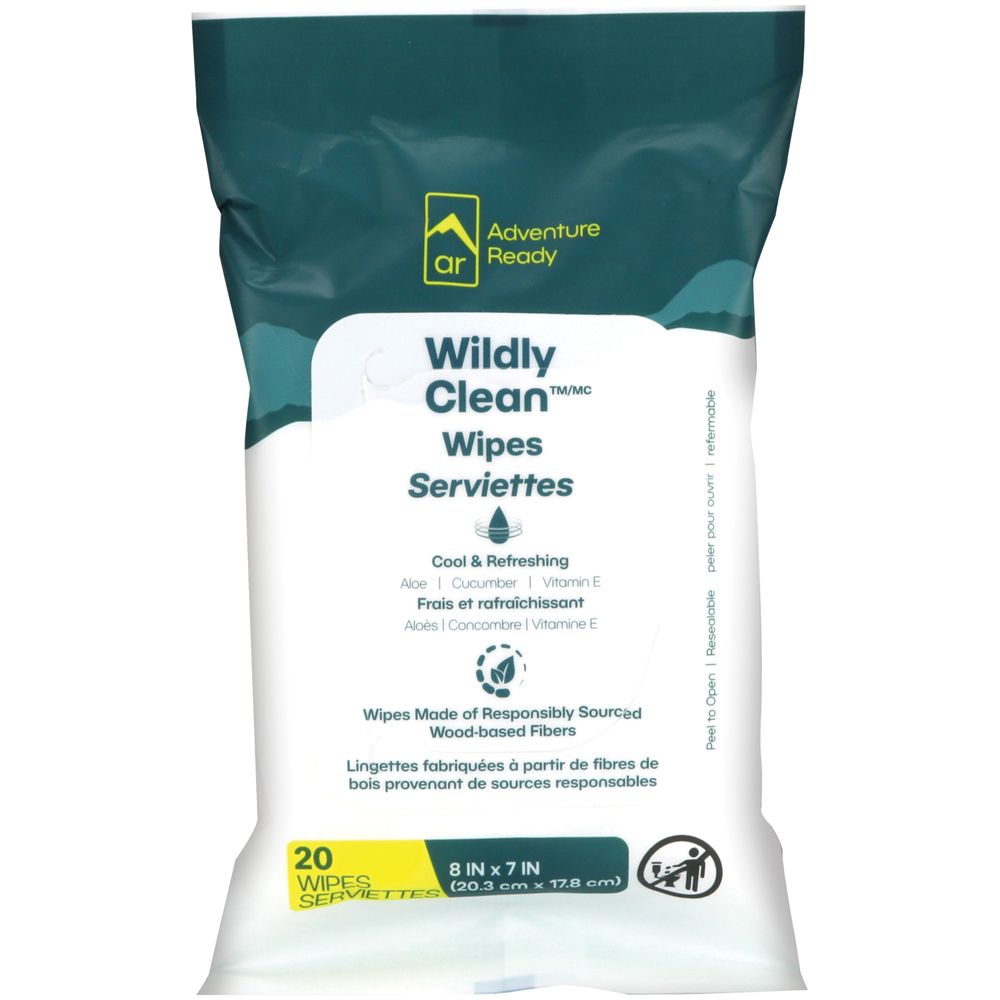 WILDLY CLEAN BODY WIPES 20 COUNT